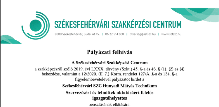 Felhívás pályázatra